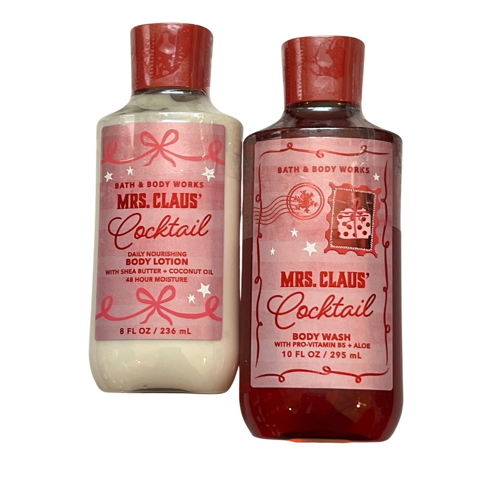 Bath Body‎ Works Mrs Claus Cocktail Body Wash Lotion Set - BRAND NEW